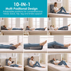 WGAKCED 3Pcs Wedge Pillow Set for After Surgery,Acid Reflux Relief, Adjustable Bed Wedge Pillows for Sleeping,Anti Snore, Memory Foam Triangle Pillow for Back&Neck&Shoulder Pain Relief, Plush Grey