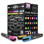 Loddie Doddie Chalk Markers, Liquid Chalk Pens, Reversible Tips, 24 Pack