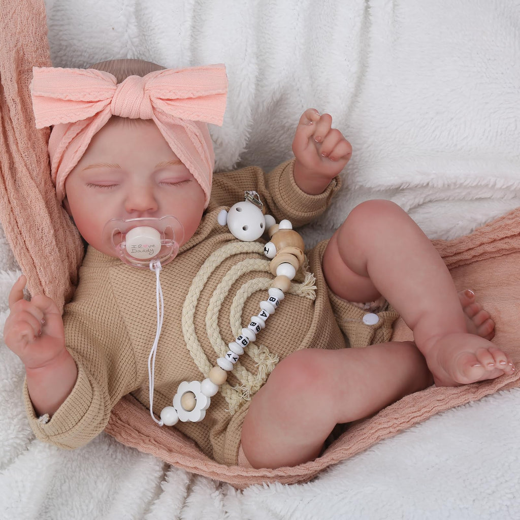 CHAREX Realistic Newborn Baby Dolls - 20 Inch Sleeping Soft Reborn Doll, Handcrafted Weighted Newborn Doll, Toys for Ages 3 and Up