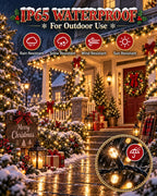 OZS 2 Pack 240 LED Solar String Lights Outdoor Waterproof, Warm White