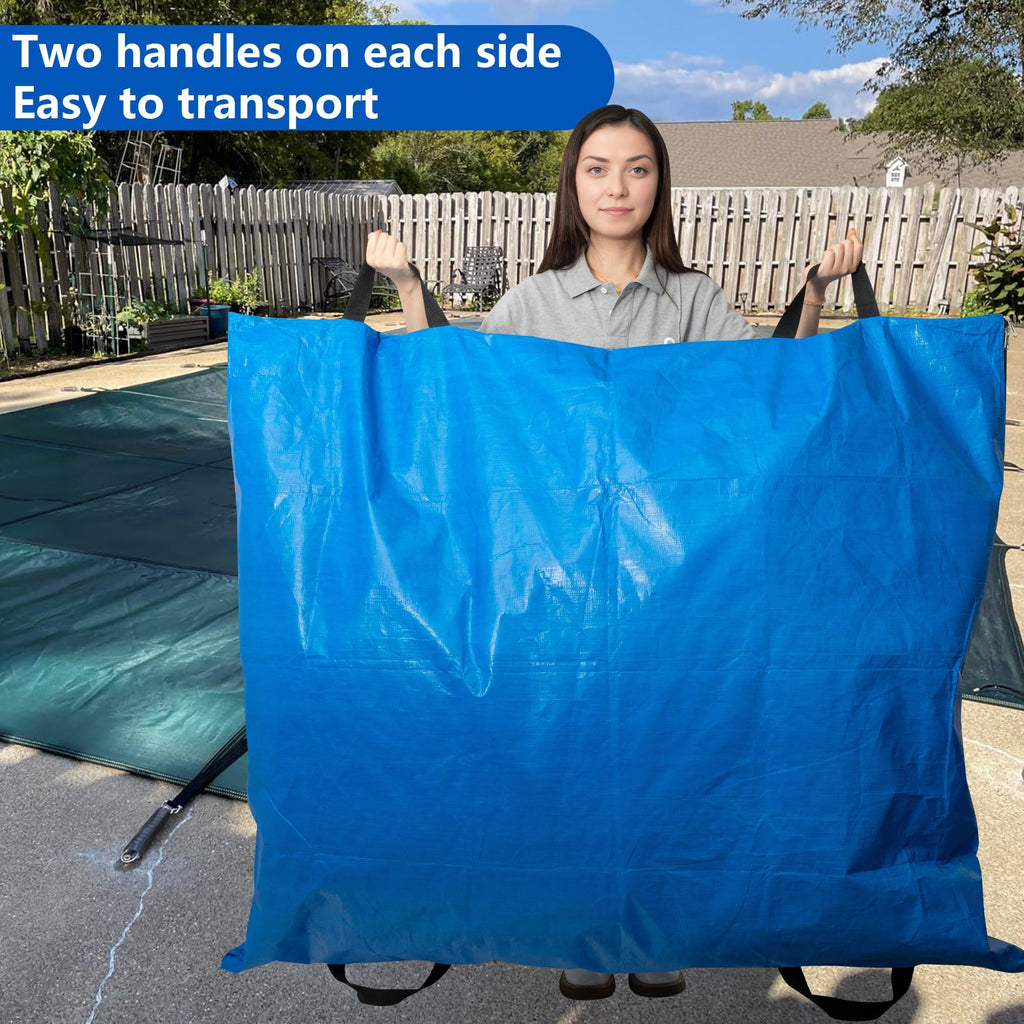 Adnee Pool Cover Storage Bag with 4 Carry Handles,48x57 Inch Waterproof Pool Safety Cover Stowaway Bag, Pool Cover Packing Bags for Pool Covers Organizing