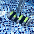Sepetrel Heavy Duty Pool Vacuum Head with Wheels & Aluminum Handle, Professional Weighted Flexible Vacuum Head