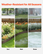 VEVOR Steel Landscape Edging, 5 Packs 39 x 3 in Rust-Resistant Metal Landscape Edging, Bendable Garden Edging Border, Heavy Duty Lawn Edging, Easy-to-Install, Flower Bed Yard Pathway Divider Brown