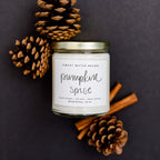 Sweet Water Decor Pumpkin Spice Candle, Thanksgiving & Halloween 9oz Decor