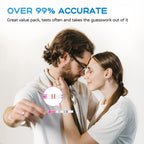 HEAL-CHECK 50 Count Pregnancy Tests with Cups, Bulk Pregnancy Test Strips for Detection at Home, Over 99% Accuracy, Individually Wrapped Fertility Tests, Extra-Wide 5mm HCG Tests, Pruebas De Embarazo