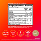 Megared Omega-3 Fish & Krill Oil Supplement 900mg - MegaRed Advanced 4in1, 60 softgels, 2x More Omega-3, Heart, Joint, Brain and Eye Supplement, Red, 60 Count