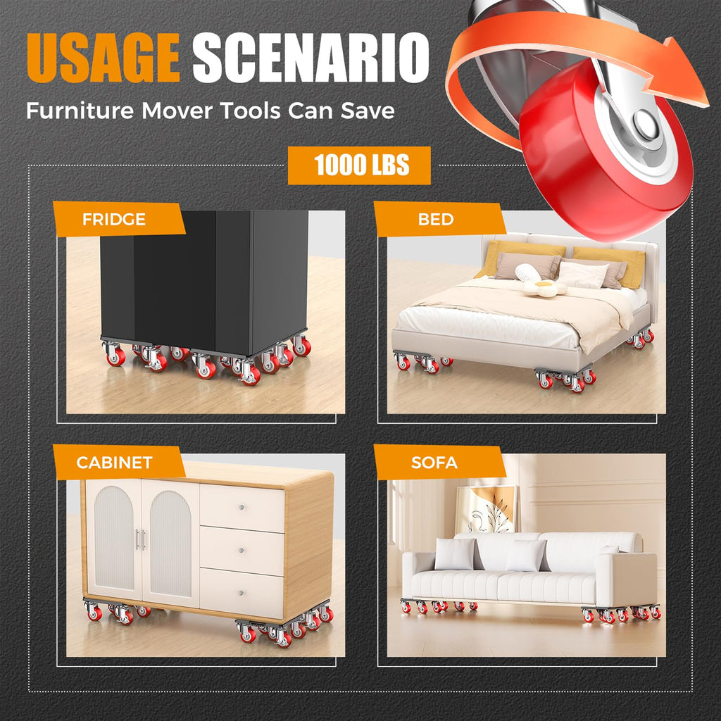 LOYAL TIGER Furniture Dolly, 1000LBS Furniture Movers with Wheels