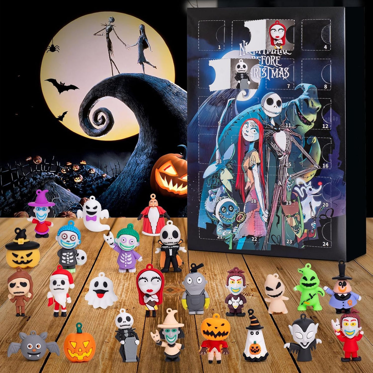 Nightmare Advent Calendar 2026, Halloween Countdown Calendar, 24Pcs Boo Basket Stuffers for Kids Adults, Trick or Treat Holiday Count Down Box