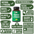 TyroPure L Tyrosine 500mg Capsules Supplement More Bioavailable