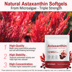 2 Pack Premium Astaxanthin 12mg,120 Softgels | Natural Antioxidant Supplement for Eye, Joint, Skin Health,Microalgae Source | 4 Month Supply | Supports Internal Circulation & Natural Tanning,Non-GMO