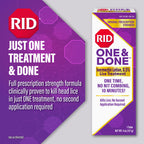RID One & Done, Just One Application Head Lice Treatment, No Combing Required, Prescription Strength Ivermectin Lotion for Children & Adults, Eliminates Super Lice & Renders Eggs Non Viable