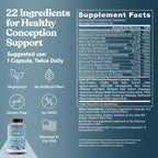 Eu Natural Conception for Her Fertility Supplements for Women - Ovulation, Hormonal Balance & Regular Cycle Support - Myo-Inositol, Folate, Shatavari & Vitex - 120 Vegetarian Capsules