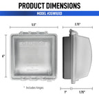 Sealproof 2-Gang Weatherproof Lockable In Use Electrical Power Outlet Cover, Two Gang, UL Extra Duty Compliant, 45-in1, Plastic Clear Frost