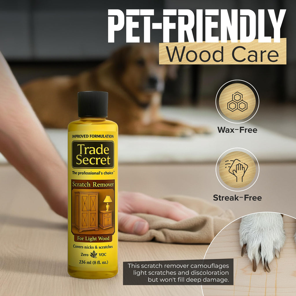 Trade Secret Light Wood Scratch Concealer, Scratch Remover for Real Wood Furniture & Floors – Covers Nicks, Scuffs & Dogs, Cats Scratches, Marks, Minor Defects
