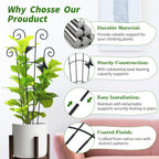 2 Pack 30 Inch Taller Plant Trellis for Potted Climbing Plants Indoor,Expandable Metal Garden Trellis for Climbing Plants,Flowers Vine Ivy, Sturdy Houseplant Support for Potted Plants with Ties