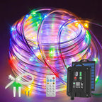 ICRGB Trampoline Lights, 66FT 200LED 1800mAh Solar Rope Lights Outdoor, IP67 Waterproof, Solar Power Outdoor Light, 8 Modes & Timer Function, Decorative for Trampoline Camping Tent Patio Porch Garden