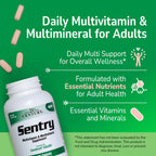 Sentry Adult Multivitamin & Multimineral Supplement, Daily Vitamins for Men & Women, Essential Vitamins & Minerals, Immune, Energy & Bone Health Support, Gluten Free, 300 Tablets