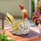 Wiresusan Outdoor Farmhouse Funny Chicken Statues Garden Cute Chicken Decorations Resin Animal Figurines Hen Yard Art Sculpture for Farm, Garden, Patio, Lawn, Outside Home Hen Decor