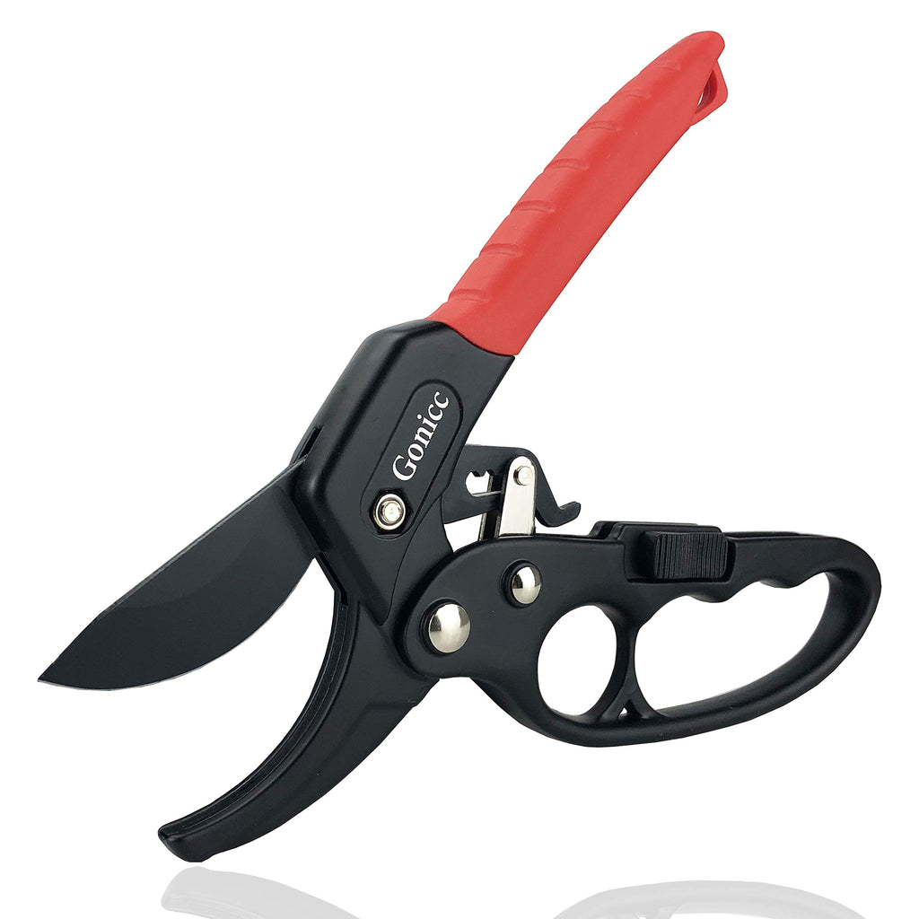gonicc 8" Professional Ratchet Anvil Pruning Shears (GPPS-1011)