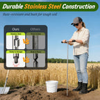 Soil Probe Rod, 33"-48" Septic Tank Locator Tool, Stainless Steel Probing Rod, Ground Probe Rod with T Handle, Ground Rod Tool for Soil Compaction, Gardening, Locating Underground Pipes & Gopher Runs