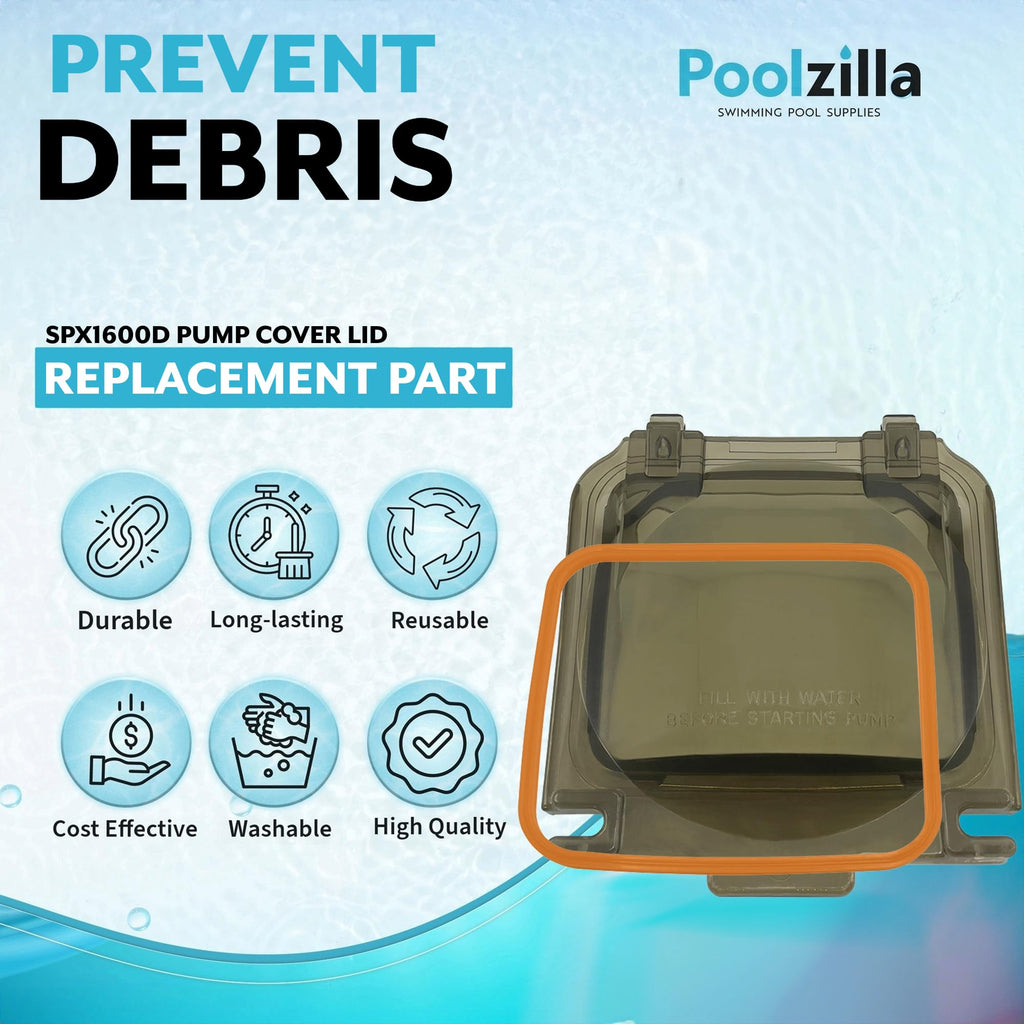 Poolzilla Pump Cover Lid Replacement with Gasket, Compatible with Hayward Super Pump SPX1600D SP1600X5 SP1605X7 SP1607X10 SP1608X10 SP1610X15 SP1611X15 SP1615X20 SP1616X20 SP1621X25, Heavy-Duty Design