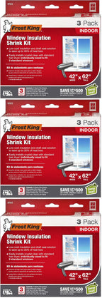 Frost King V73/3H Shrink Window Kit, Indoor, 42 x 62 in, 9 Pack