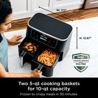 Ninja Foodi Air Fryer, 10 Qt DualZone, 6-in-1, Black, DZ302