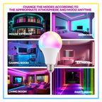 Dimmable E26 Warm LED Light Bulb, 6W RGBW Color 500LM with 16 Color Changing Modes for Christmas, Party etc with Remote Control 2 Pack