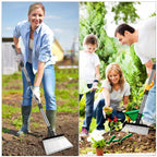 INCIKITI Multifunctional Garden Cleaning Shovel, Heavy Duty Steel Flat Shovel with 59" Adjustable Handle, Snow Ice Scraper, Outdoor Spade Tool for Weeding, Lawn Edging, Digging, Ice Removal