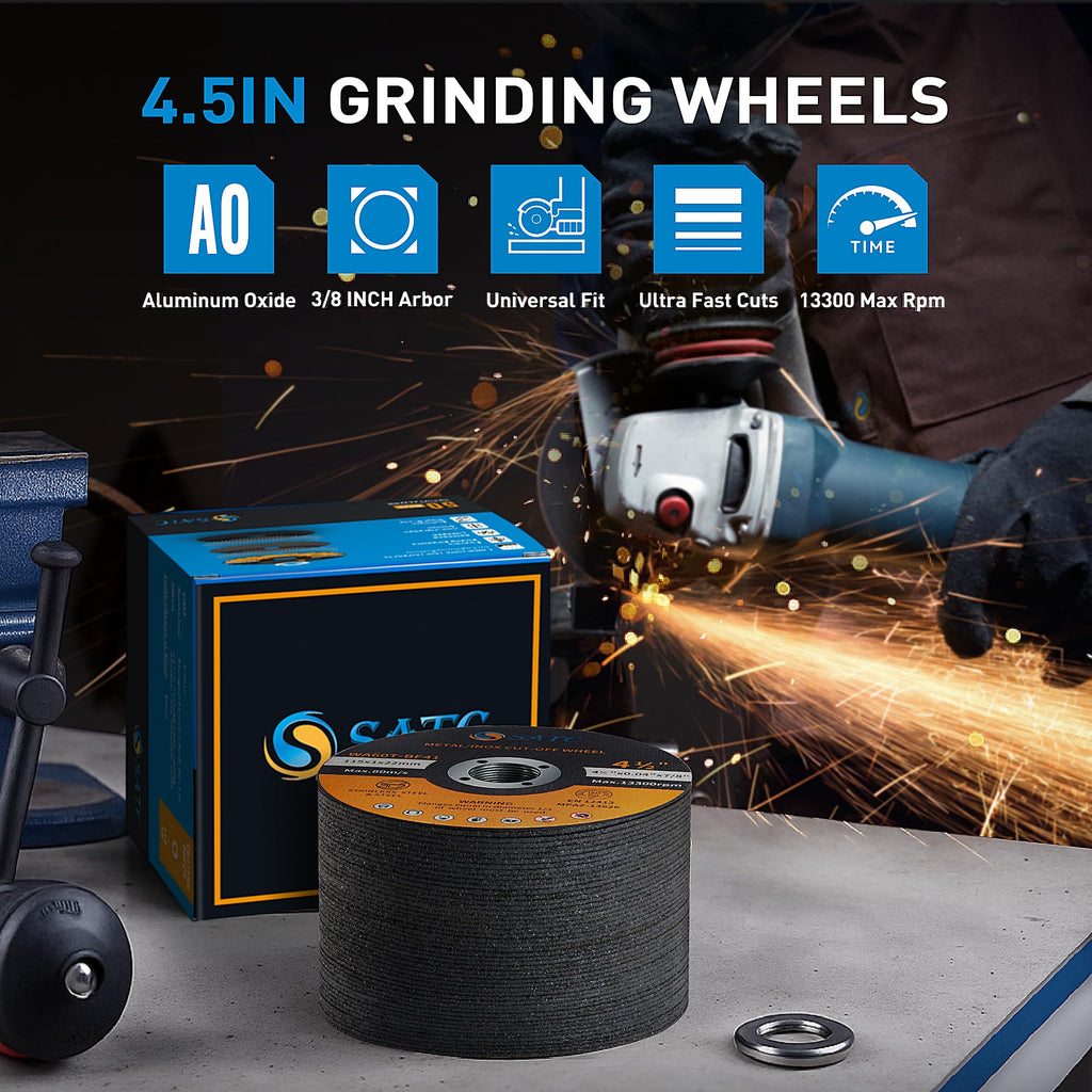 S SATC 4 1/2 Cut Off Wheel 50 PCS Cutting Wheels Angle Grinder Cutting Disc Ultra Thin Metal & Stainless Steel