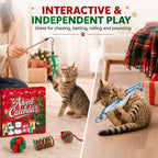 Cat Advent Calendar 2026, 24 Days Assorted Interactive Toys for Indoor Cats