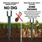 No Dig Ground Screw Anchor, U Shaped Powder-Coated Post Stake, 27 inch 2pcs