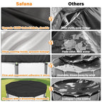 SAFANA 15FT Round Pool Covers for Above Ground Pools, Round Swimming Pool Cover [Upgrade 420D Thicker] Protective Leaf Cover with Reflective Strip, Tear Resistant Durability, UV Resistance, Black