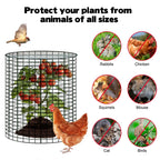 6 Sets of 24'' x 12'' Garden Plant Protectors from Animals with Detachable Covers, Metal Plant Cage Chicken Wire Cloche with Ground Stakes and Nylon Tie, Wire Plant Cage to Keeping Bunny Animals Out