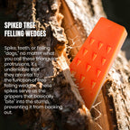 6 Pack Tree Felling Wedges with Spikes for Safe Tree Cutting – 2 Each of 10", 8” and 5.5” Wedges with Storage Bag; 6 Felling Dogs to Guide Trees Stabilize and Safely to Ground for Loggers and Fallers