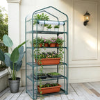 KOL 27x19x76 in PVC Cover 5-Tier Mini Greenhouse, Indoor Outdoor