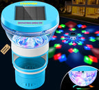 PRAXXIS Solar Chlorine Floater with Rotating Disco Light, Pool Chlorine Floater Adjustable Flow, Floating Chlorine Dispenser for Pool, Collapsible Chlorine Floater, Chlorine Floater for Hot Tub (Blue)