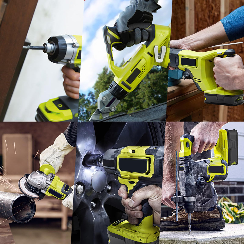 Moticett Upgraded 3.6Ah Replacement for Ryobi 18V Battery (2-Pack) with Charger Compatible with Ryobi 18V ONE+ Battery 3.6Ah P108 P102 P103 P104 P105 P107 P109 P122 Cordless Tool & Charger