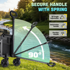 280LBS Collapsible Wagon Cart Foldable Lightweight Grocery Cart with Wheel