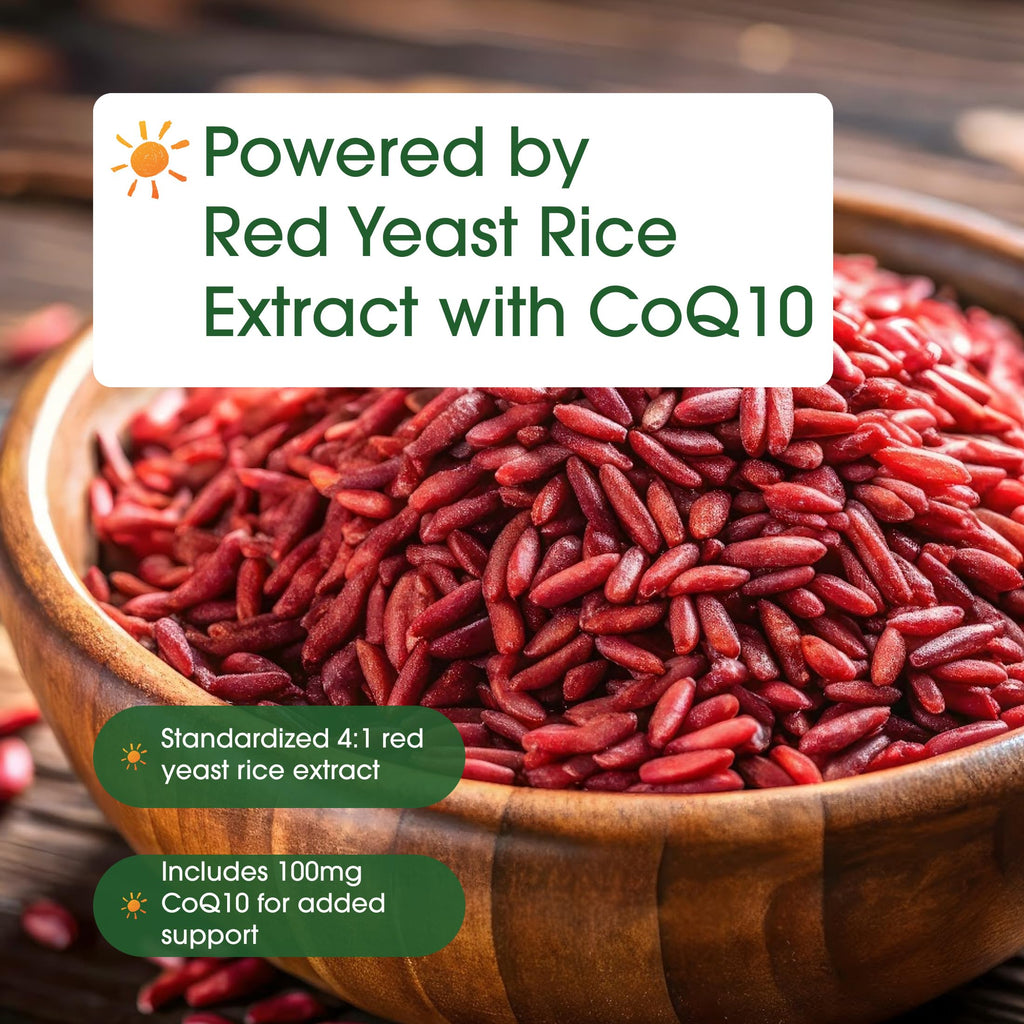 NatureBell Red Yeast Rice with CoQ10-240 Vegetarian Capsules - for Heart Health, Energy Support, Brain Wellness & Antioxidant Support*
