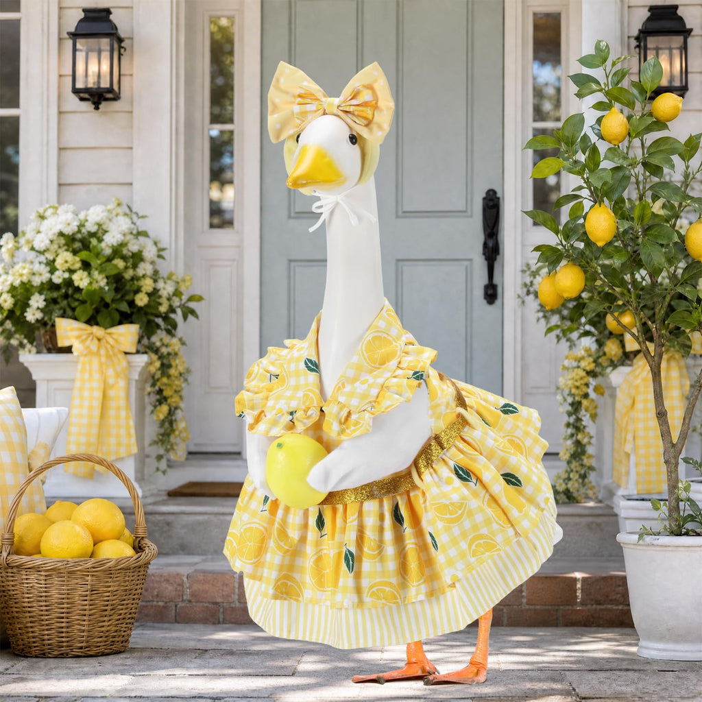 EKOREST Summer Porch Goose Outfits for 23 Inch Lawn Statue
