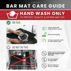 Professional Service Mat 18” x 12” - Bar Mats for Countertop, Non-Slip Rubber Bar Mat - Easy to Clean, Quick Dry Spill-Free, Odor-Free - Heavy Duty PVC Rubberized Mat for Home Bartending (2)