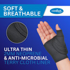 Comfort Cool CMC Thumb Brace – Restriction Splint for Arthritis & Tendinitis Relief | Breathable Neoprene with Supportive Thumb Strap - Black, Right Hand, Large (8 to 9 inches) | NC79567