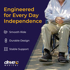 Drive Medical Blue Streak Lightweight Wheelchair - Portable Folding Mobility Aid - Swing-Away Footrests - Desk Arms - Durable Steel Frame - Easy Transport & Storage - 18-Inch Seat