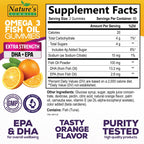 Omega 3 Fish Oil Gummies, Heart Healthy Omega 3 Gummy Supplement with High Absorption DHA & EPA, Extra Strength Joint & Brain Support, Delicious Orange Flavor Fish Oil Nature's Vitamin - 120 Gummies
