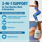 Orgain Micronized Creatine Monohydrate Lean Muscle Powder with Metabolism Blend, Unflavored, 50 Servings, Supports Muscle Strength and Brain Health, No Dairy or Soy, Gluten Free, Vegan