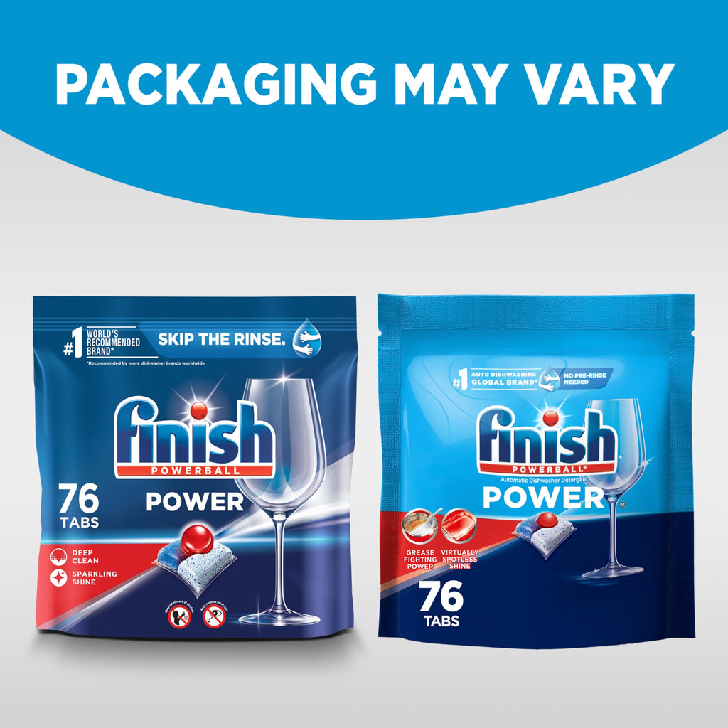 Finish Power Dishwasher Pods, No Pre-Rinse Dishwasher Detergent Soap For Deep Clean & Shine with Degreasing Power, Fresh Scent, 76 Count