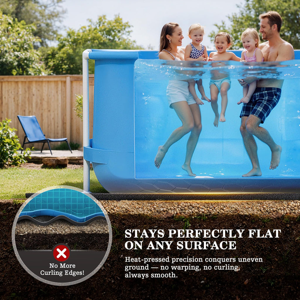 UIRWAY 24FT Round Pool Liner Pad Above Ground, [2026 New 300G/M² Thicker Heavy Duty] 24 ft Under Pool Padding, Black Pool Mats for Pool Bottom, Full Coverage Underlayment Pad Weed Barrier Protection