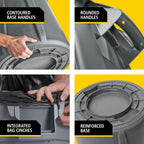 Rubbermaid Commercial Products BRUTE Heavy-Duty Round Trash/Garbage Can with Venting Channels, 32-Gallon, Gray, Wastebasket for Home/Garage/Bathroom/Outdoor/Driveway