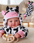 BABESIDE Baby Dolls, 17inch Large Realistic Soft Baby Doll with Cow Outfit
